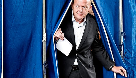 File photo of Lars Løkke Rasmussen voting in the 2015 election. Photo: Scanpix
